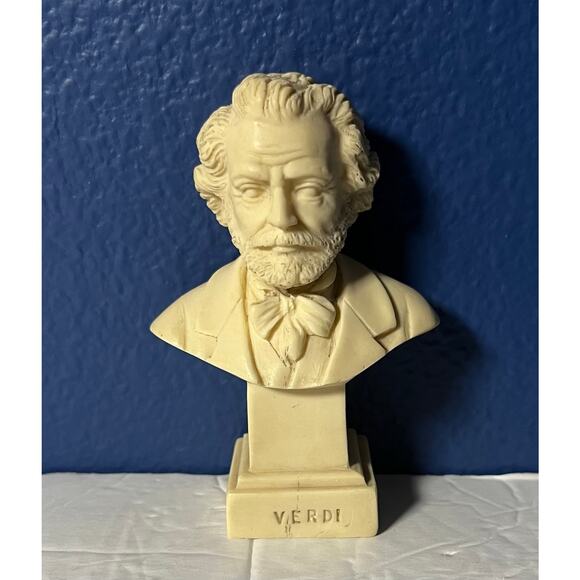 Vintage Giuseppe Verdi Bust Statue Italy EJB Classical Composer Opera Decor - Picture 1 of 6